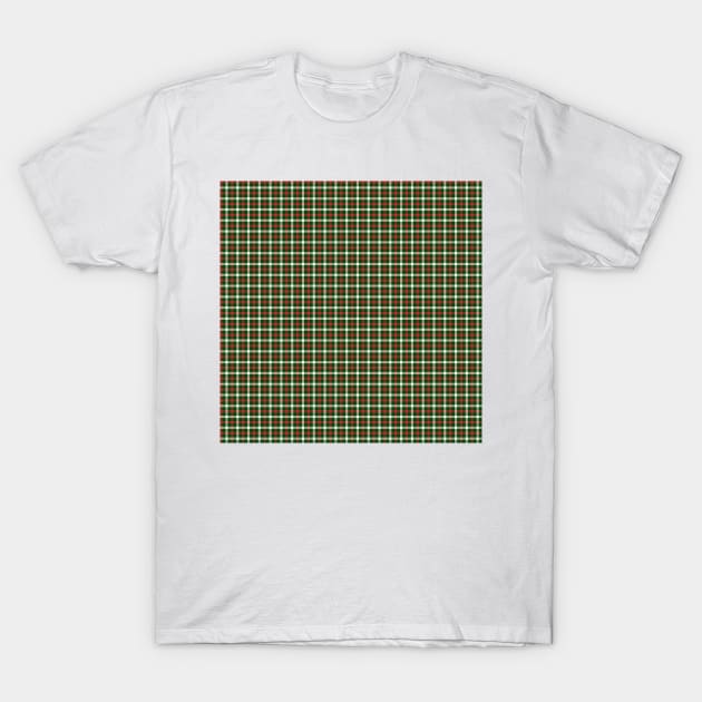 Christmas Holly Green and Red Tartan Check with Wide White Lines T-Shirt by podartist